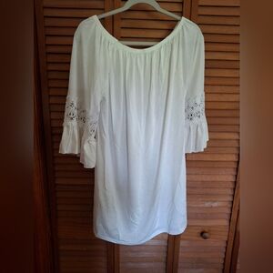 Source Unknown White Lace Sleeve Top